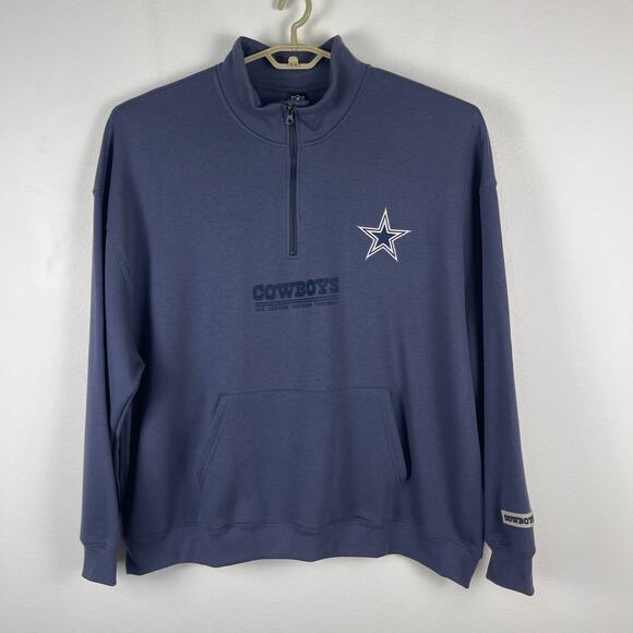 NFL Cowboys Essential Quarter Zip Sweatshirt Navy Game Day Men's Size XXL - Picture 3 of 12